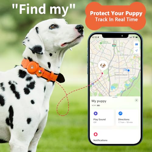 Pet Anti Lost Collar Works with Find My, IP67 Waterproof Location