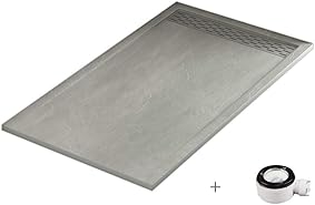 Plato ducha resina antideslizante textura pizarra Lane Bricodomo 70x100 Gris 