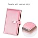 Business Card Holder Book, AHGXG Business Card Book Case PU Leather with Magnets Organization Binder Name ID Card Holder for Men & Women, Up to 200-300 Cards Capacity (150 Cells), Pink Color