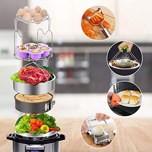 Accessories for Instant Pot, 20 Pcs Pressure Cooker Accessories Set for 5,6,8 Qt, 2 Steamer Baskets, Non-stick Springform Pan, Egg Bites Mold, Egg Steamer Rack, Kitchen Tong, Spatula, Oven Mitts
