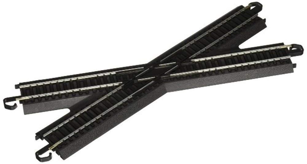 Bachmann Trains - Snap-Fit E-Z TRACK 30 DEGREE CROSSING (1/card - STEEL ALLOY Rail With Black Roadbed - HO Scale