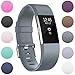 RedTaro Replacement Bands Compatible with Fitbit Charge 2, Classic & Special Edition Adjustable Sport Wristbands for Fitbit Charge 2 Women Men Large Small Grey