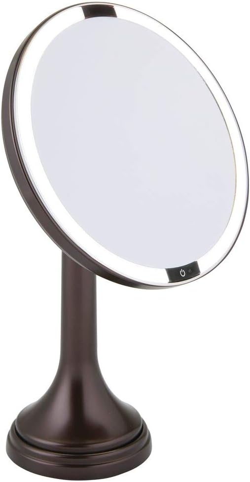 Amazon Com Mdesign Modern Motion Sensor Led Lighted Makeup Bathroom Vanity Mirror Large 8 Round 3x Magnification Hands Free Rechargeable And Cordless Bronze mdesign modern motion sensor led lighted makeup bathroom vanity mirror large 8 round 3x magnification hands free rechargeable and cordless
