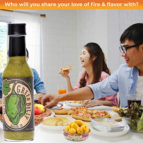 Green Belly Hot Sauce uses Cilantro, Habanero, Garlic & Organic Apple