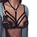 WM&MW Triangle Bra, Women Crop Bustier Top Floral Lace Bra Elastic Hollow Harness Shirt Choker (M, Black)