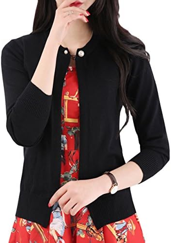 NianEr Womens Open Front Knit Cardigans Sweater Ladies Short Vintage Cardigans
