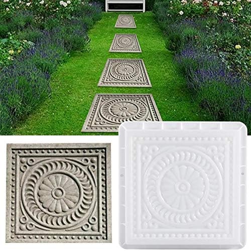 Beimaji Trade Path Maker Mould Concrete Mold Reusable DIY Paving Durable Stepping Stone Mould Cement Plastic Molds Walk Maker for Courtyard Patio Garden Lawn Decoration