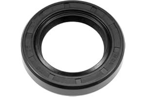 uxcell Oil Seal, TC 25mm x 38mm x 7mm Nitrile Rubber Cover Double Lip with Spring for Bearing Shaft, Black Pack of 1