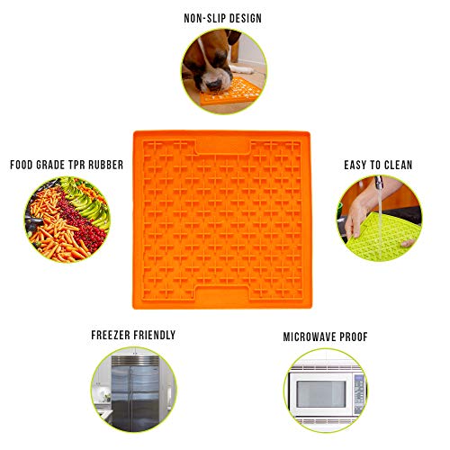 Hyper Pet Lickimat Slow Feeder Dog Mat, Boredom Buster, Dog Anxiety Relief (Perfect for Dog Food, Dog Treats, Yogurt & Peanut Butter) [Fun Alternative to Slow Feed Dog Bowls] Variety of Colors & Sizes - Thumbnail 2