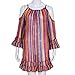XILALU Women's Summer Rainbow Print Fringed Beach Dress Loose Chiffon Strap Dress (XXL)