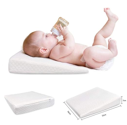 Amhuui Baby Crib Wedge Memory Foam Sleeping Wedge Pillow Infant