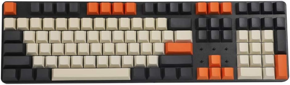 YMDK Carbon 108 Keyset Thick PBT Cherry Profile Keycaps for Standard ANSI 104 87 61 MX Mechanical Keyboard Filco Vortex (Blank)(Only Keycap)