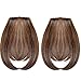 2Pcs Clip in Bangs Hair Extensions Thick Full Neat Bangs Fringe Hair Extension 8″ One Piece Clip on Front Bangs Hairpiecethumb 1