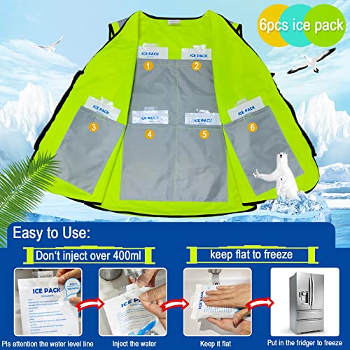 YITIAOYU Cooling Safety Vest with Ice Packs Construction Work Ice
