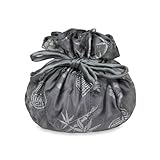 Drawstring Jewelry Pouch - Silk Jacquard (Gray)