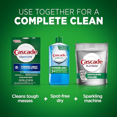 Cascade Complete Powder Dishwasher Detergent, Fresh Scent, 75 oz, White photo 11