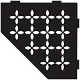 Schluter Pentagonal Corner Shelf for Tiled Walls - Floral Design, Aluminum Material, Matte Black Finish, 3/32” Thick Anchoring Tabs - SES2D5MGS
