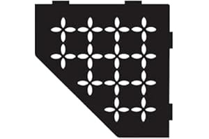 Schluter Pentagonal Corner Shelf for Tiled Walls - Floral Design, Aluminum Material, Matte Black Finish, 3/32” Thick Anchorin