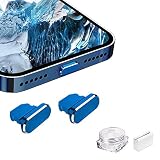VIWIEU Metal Anti Dust Plug for iPhone 12 Mini Pro Max 11 iPad AirPods, 2 Aluminum Lightning Charging Port Cover Compatible with iPhone X, XS, XR, 8, 7, 6 Plus with Plug Holder and Storage Box (Blue) (Color: Blue)