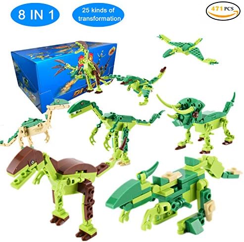 SUDUONE Dinosaur Toys,471PCS Dinosaur Building Blocks Playset,Best Educational Dinosaur Set 3D Puzzles Gift for Childern Educational and Creative Imagination Development