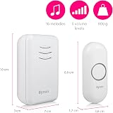 Byron Wireless Portable Doorbell Set 150 m Range 16 Melodies DBY-22311 view 3