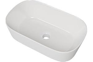 Gerber Cymira 23 in. Oval Vessel Bathroom Sink, Above-Counter Glazed White Fireclay Ceramic Vanity Sink, Modern Transitional 