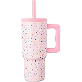 Simple Modern Kids 24 oz Tumbler with Handle and Silicone Straw Lid | Spill Proof and Leak Resistant | Reusable Stainless Steel Bottle | Gift for Kids Boys Girls | Trek Collection | Confetti
