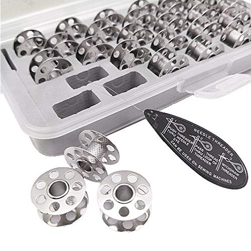 YEQIN Box of 28 pcs Metal Bobbins# 0115367000 Bernina + 1pcs Needle threaders