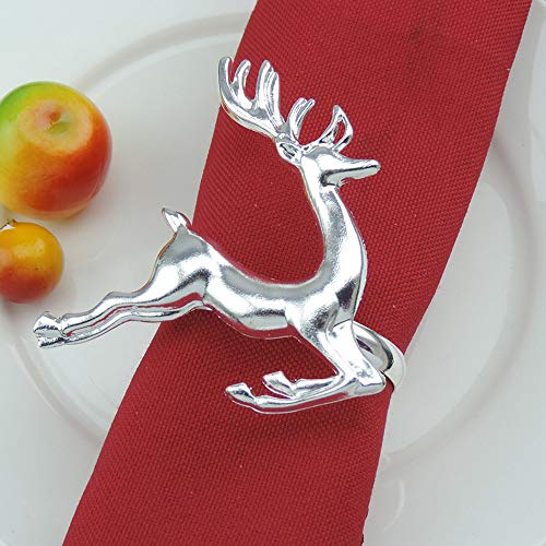 Napkin Rings Set, Christmas Elk Chic Napkin Rings for Place Settings, Wedding Receptions, Christmas, Thanksgiving and Home Kitchen Dining Table Linen Accessories (Set of 2)
