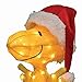 PRODUCTWORKS 18-Inch Peanuts 3D LED Pre-Lit Woodstock in Santa Hat Christmas Holiday Yard Art Decoration, 35 Lights