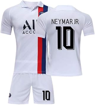 Amazon 子供大人用 パリサンジェルマン ユニフォーム 上下セット 19 ニューチャンピオンズリーグ 二 アウェイゲーム スタジアムジャージー 10番 サッカー チームユニフォーム レプリカ ユニフォーム スポーツフットボールスーツ ユニセックス 白い Jlfsdb