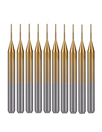 hozly Titanio Escudo 3,175 mmx0.5mmx3 mm de carburo End Mill Grabado Bits CNC fresas de carburo, 10 unidades)