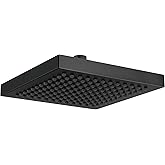 Delta Faucet Single-Spray Rain Shower Head Black, Rainfall , Black Square , Matte Black Rainfall , Delta Rain Shower Metal , Matte Black 52841-BL