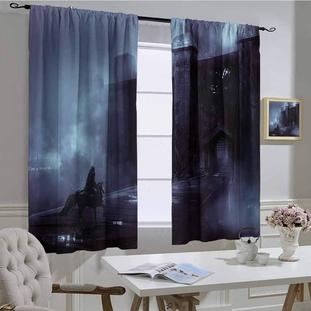 Cortina de decoración de casas de terror castillo medieval en noche de