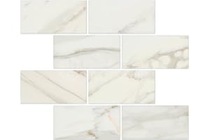 ORACLE TILE & STONE Calacatta Gold (Italian Calcutta) Marble 3 X 6 Subway Field Tile, Honed