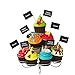 Tatuo 100 Pieces Blank Toothpick Flags Black Flag Cupcake Toppers Cheese Markers Fruit Cocktail Sticks Flag Topper for Party Cake Food Cheeseplate Appetizers