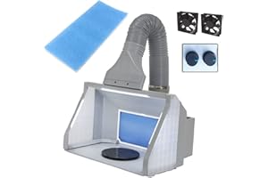 T TOGUSH Airbrush Spray Booth with Rotary Knob Adjustable Brightness & Filter Cotton for Crafts Painting Hobby Model Airplane
