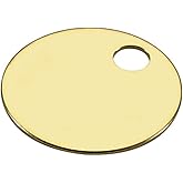 Lucky Line Solid Brass Round Tag - One Hole and 1 Inch Diameter, 10/PK (2601010)