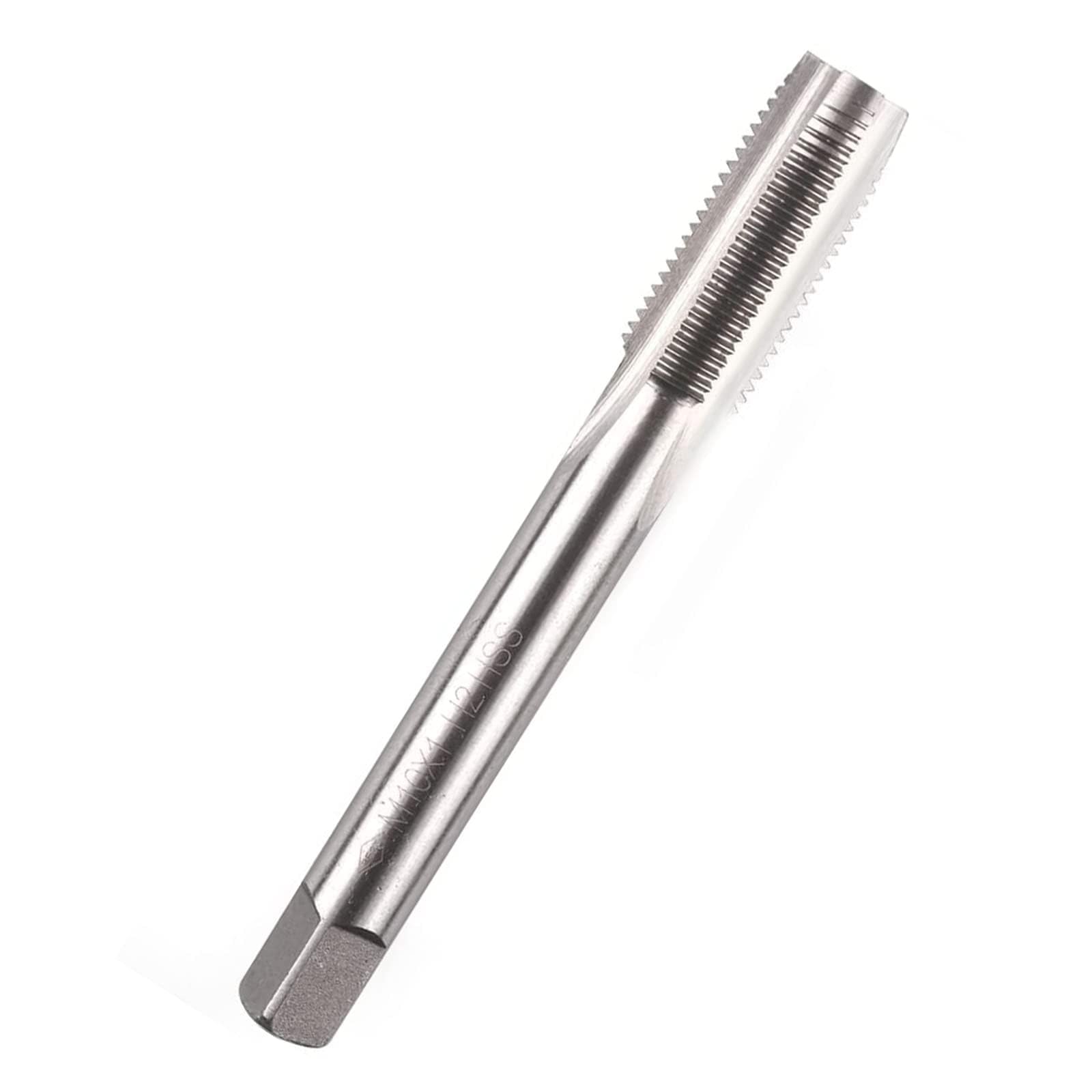 TOP-VIGOR M10 x 1mm Metric Machine Tap, HSS 3 Straight Flute Taper Plug Metric Tap, 1mm Pitch Screw Thread Tapping Threading Machinist Repair DIY Tool