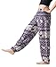 Bangkokpants Women's Casual Pants Harem Bohemian Clothes Hippie Boho Yoga Outfits Smocked Waist (Purple, One Size)