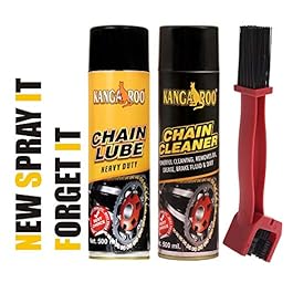 Kangaroo Chain Lubricant Spray & Chain Cleaner Spray(500 ML Each) and Cleaning Brush
