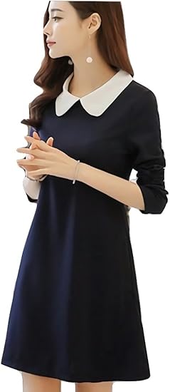 Amazon カナアサ Kanaasa レディース フォーマル ワンピース 紺色 ミニ丈 長袖 結婚式 披露宴 二次会 パーティ 24 07 Xl イブニングドレス 通販