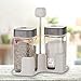 Salt and Pepper Shakers - Salt Shaker - with Adjustable Pour Holes and Matching Holder