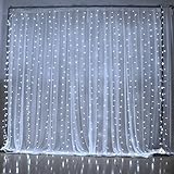 Curtain Lights,SOLMORE 3M x 3M 300LED Christmas String Fairy Lights,Window Curtain Light,Wedding Lights, Festival Led Icicle Lights for Xmas,Wedding,Party,Home,Wall,Garden, Decorations(Pure White)