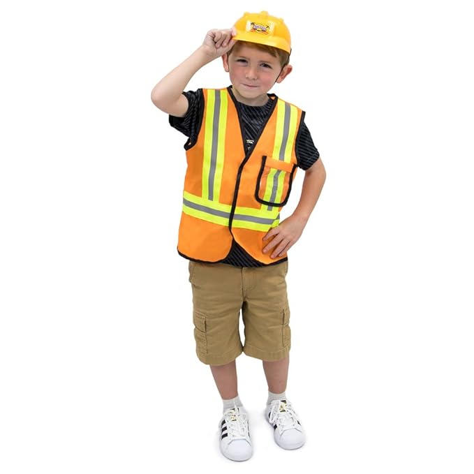 Construction Worker Childrens Dress Up Clothes Roleplay Halloween Costume -