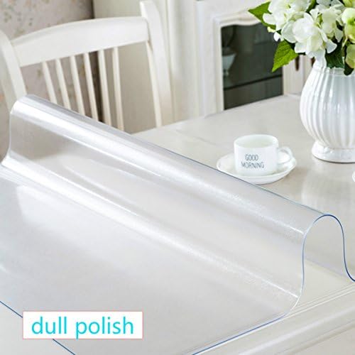 Kangsong Custom Transparent Waterproof PVC Protector for Table/Desk Table Pads Table Covers With Multi Size Available (1.5MM dullpolish, 90X90CM)