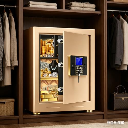 2.7 Cubic ft Steel Home Security Safe, Extra Large Heavy Duty Home Safe with Programmable Electronic Keypad Lock & Key, Digital Security Safe Box for Secure Documents, Jewelry, Valuables Money