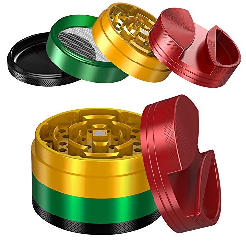 iRainy [Large 3 Inches] Spice Herb Grinder with Pollen Catcher, 4