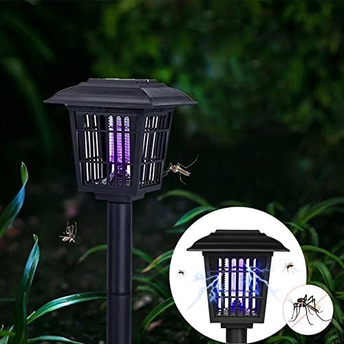 Solar Mosquito Killer, Insect Bug Zapper for Indoor Outdoor, Pest Control Path Lights Perfect for Gardens, Pools, Yards, Patio (2 Lighting Modes: Purple for Mosquito Zapper, White for Garden Light)