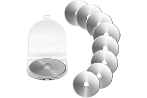Bestgle 8pcs 60mm Steel Rotary Cutter Replacement Blades with Scale Fits Fiskars, Olfa, Truecut & Martelli Perfect Blade for 